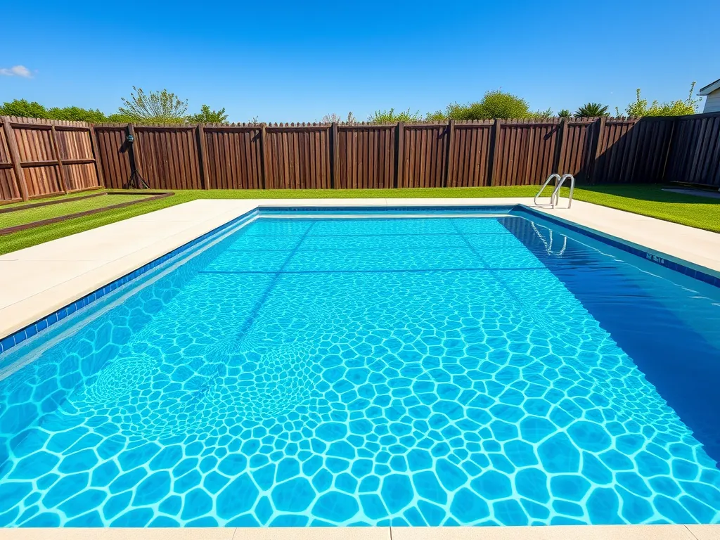 Beautifully remodeled inground pool with clear blue water and modern design.