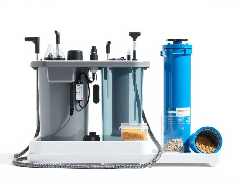 Pool vacuum system available for rent, ideal for maintaining clean swimming pools.