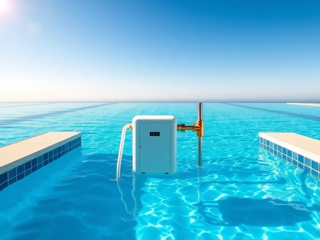 A pool system showing a chlorinator in a saltwater pool.