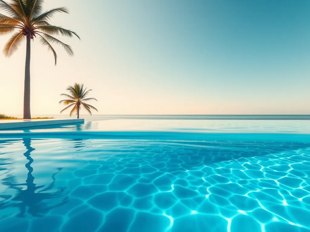 Beautiful saltwater pool illustrating the relationship between salt and chlorine in swimming pools.