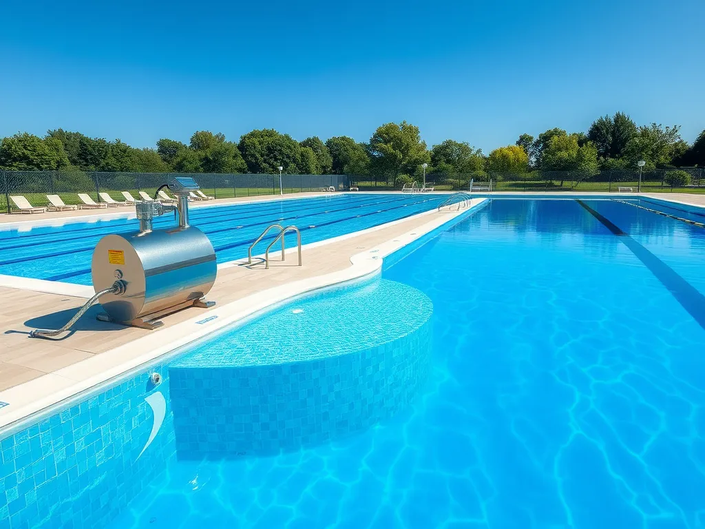 A large pool with a saltwater generator system for optimal sizing