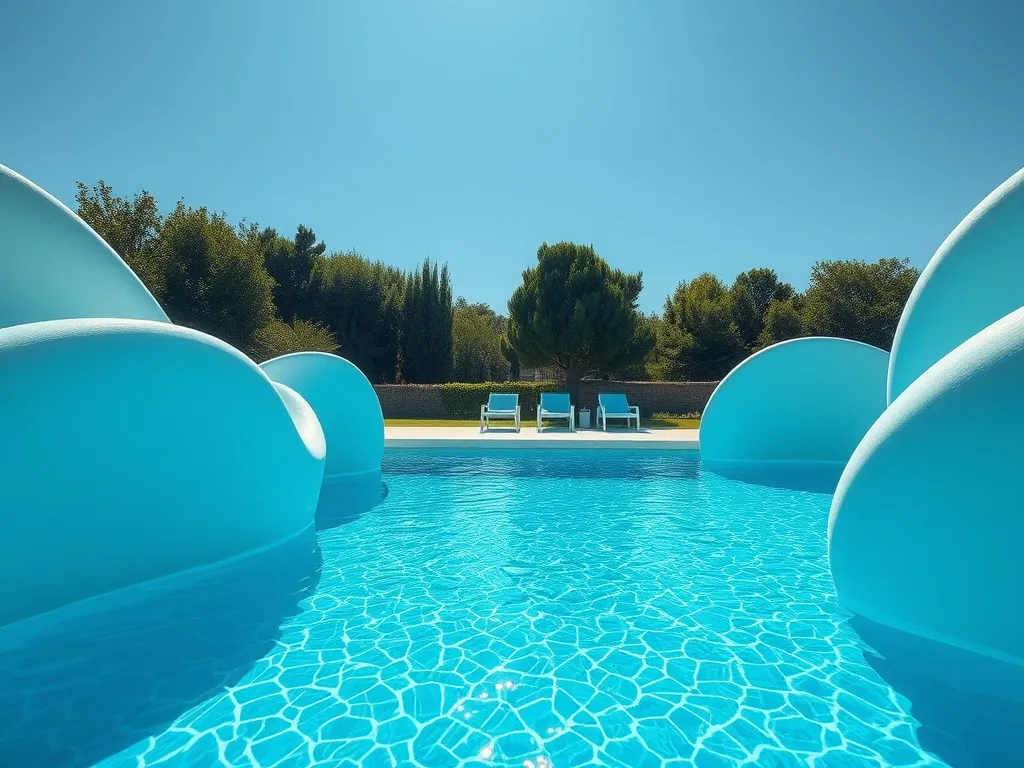 Beautiful pool on a sunny day, discussing whether you can shock your pool in the morning.
