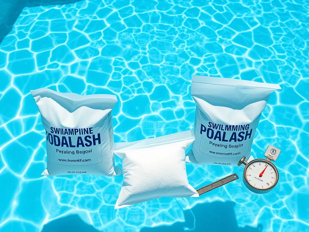 Image of soda ash bags for pool maintenance, relating to the soda ash pool calculator.