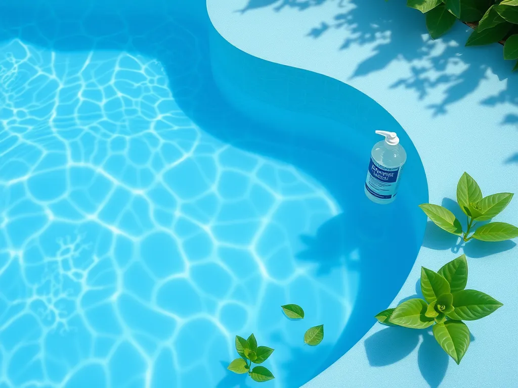 A solar pool ionizer in a clean swimming pool with clear blue water.