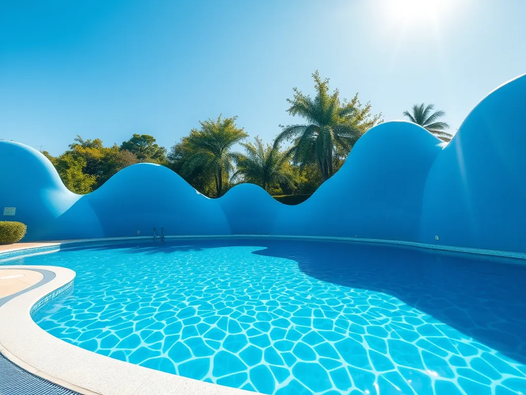 Swimming pool with stabilizer dosage calculator for pool maintenance