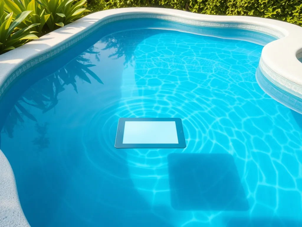 Clear swimming pool with stabilizer dosage calculator for optimal water balance