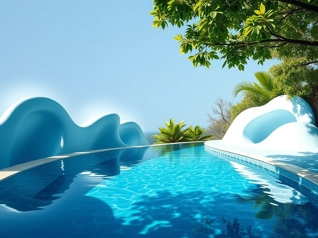 Stainless steel swimming pool with clear water, suitable for saltwater.