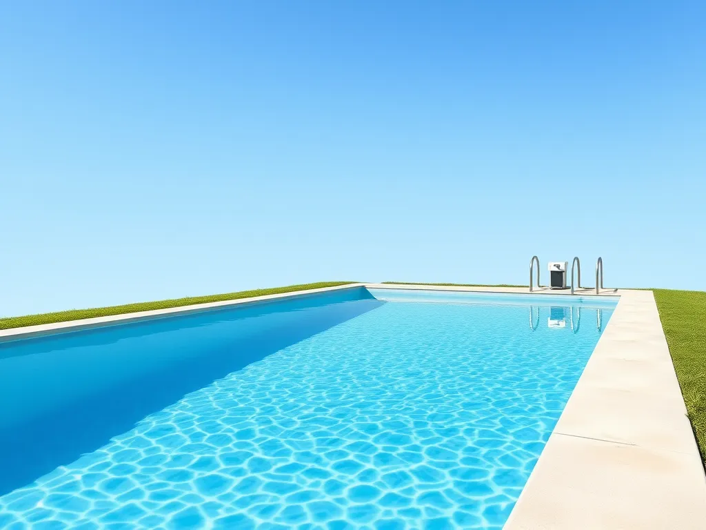 Clear swimming pool ready for use after calcium addition, related to swimming safety.