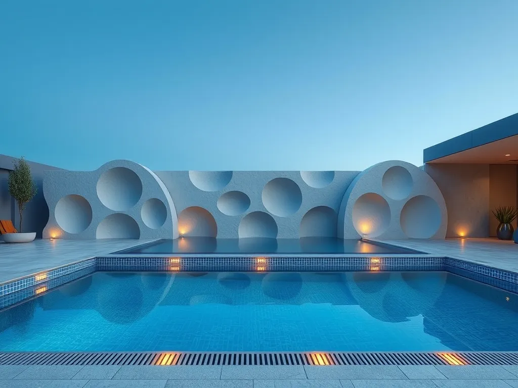 Beautiful pool with a tanning ledge, showcasing the possibility of adding a tanning area to an existing pool