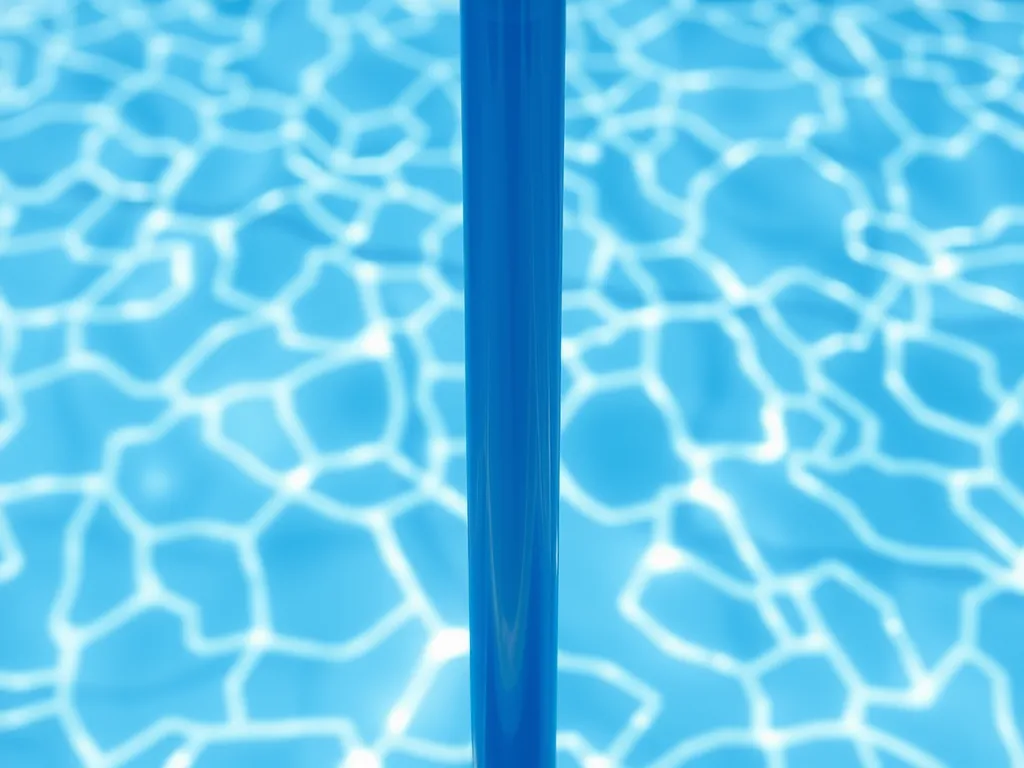 Telescopic pole in a swimming pool, illustrating its compatibility with pool tools.