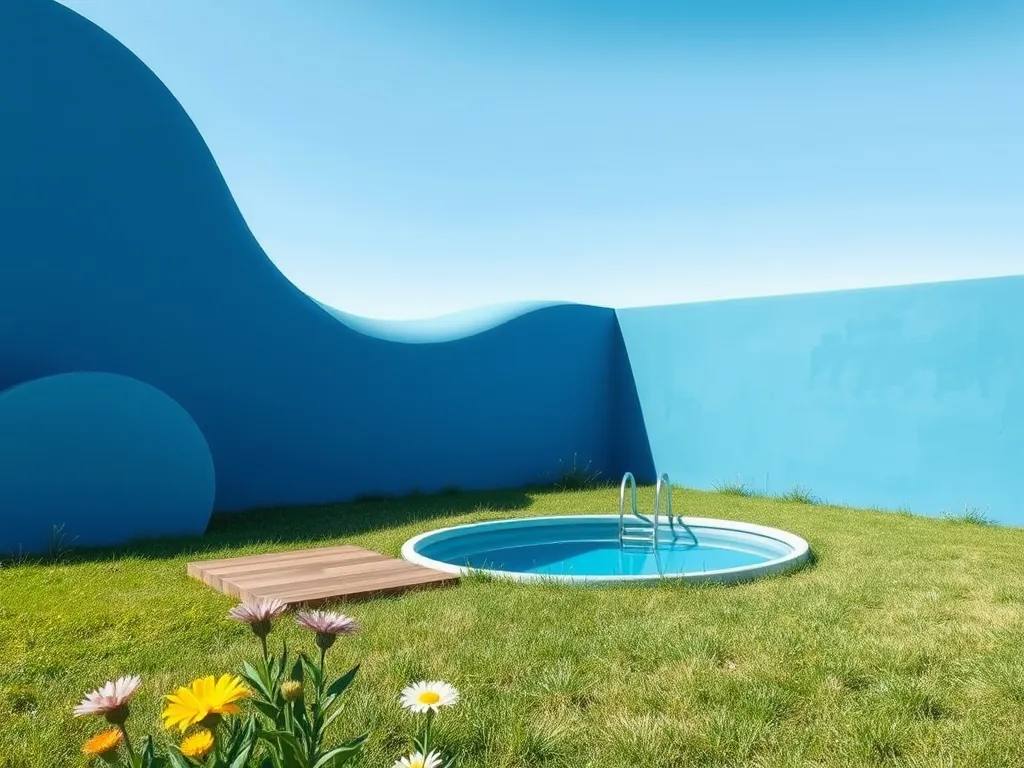 A small pool in a garden, illustrating the concept of can a tenant put up a pool.