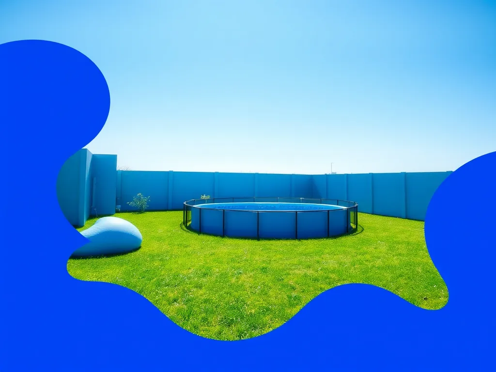 A backyard with a circular pool showing the potential for a tenant to install a pool.
