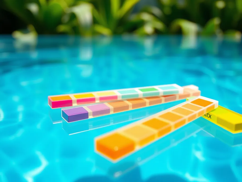 Test strips for measuring free and total chlorine levels in pool water