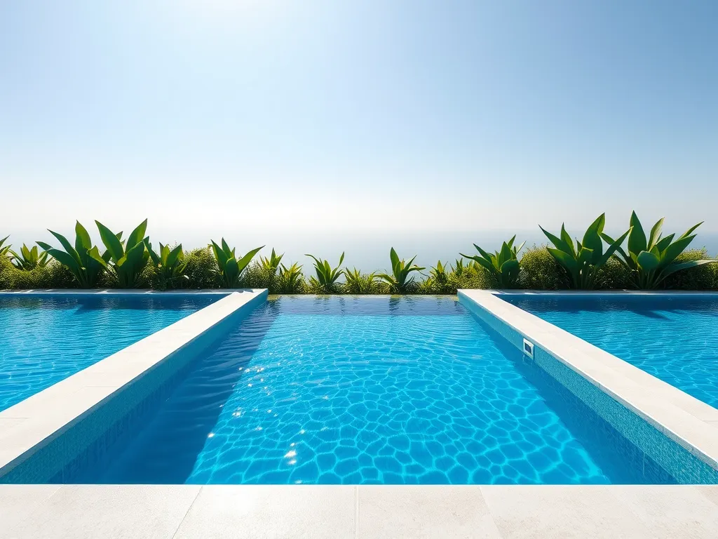 A beautiful swimming pool with clear water illustrating the concept of using a toilet autofill valve.