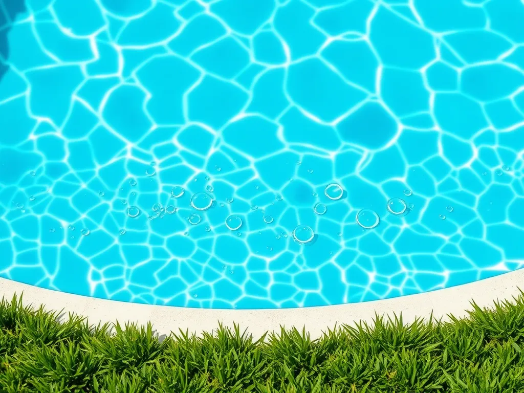 Clear pool water showing potential seepage under pool cover