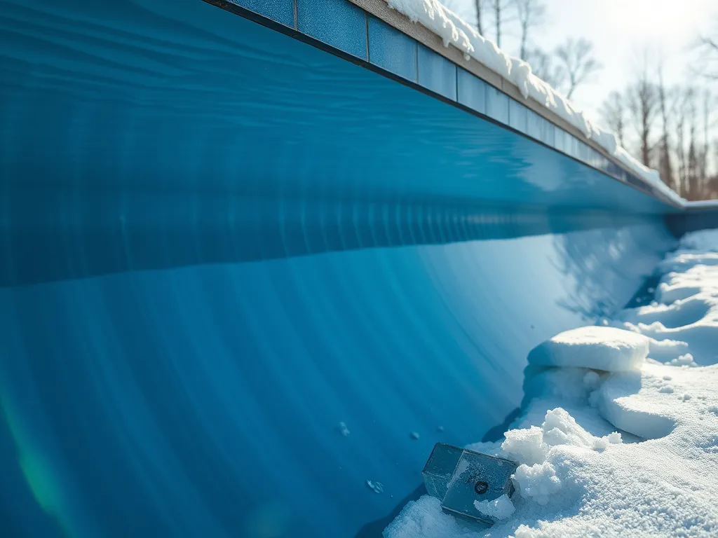 Empty pool in winter with snow around the edges, relevant to Intex pool advice.